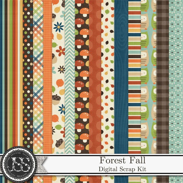 Forest Fall Autumn 12x12 Digital Scrapbook Kit - Etsy