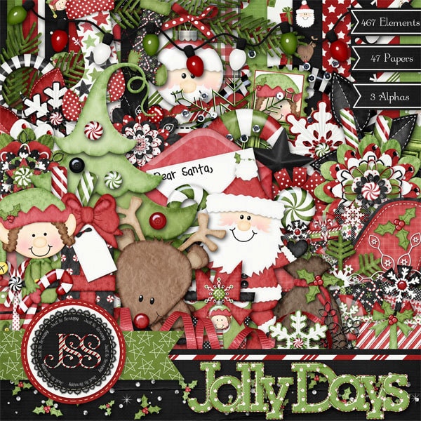 Navidad, Vacaciones, Días alegres, Kit de álbum de recortes digital, Scrapbooking