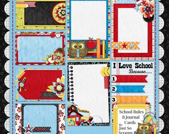 Digitalt scrapbookingkit med skolregler och dagbokskort - Digitalt scrapbookingkit