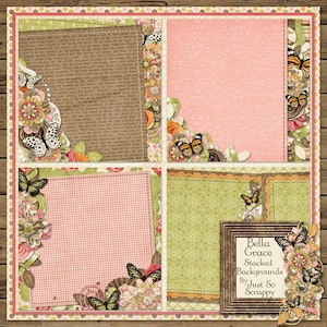Bella Grace Digital Scrapbook Fonds empilés - Scrapbooking numérique