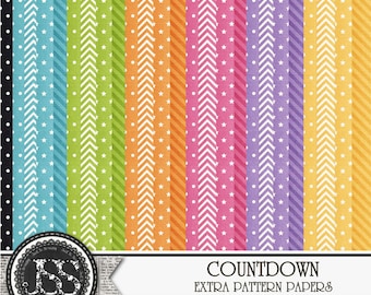 Countdown New Year's Digital Scrapbook Kit Extra Papers Pack - Digital Scrapbooking