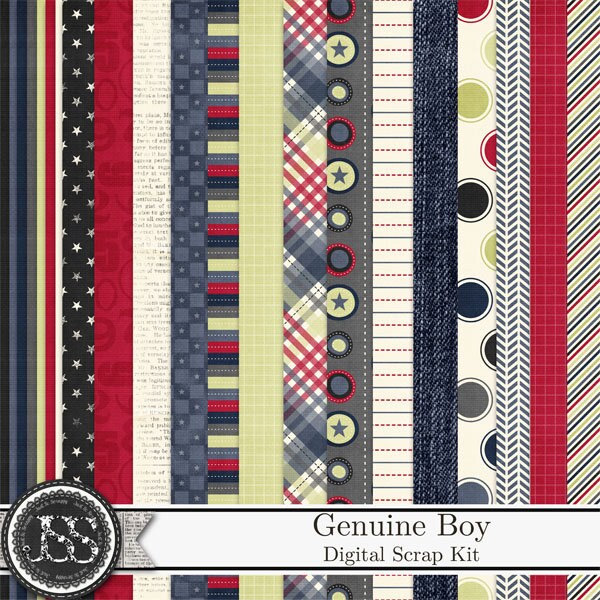 Genuine Boy 12x12 Digital Scrapbook Kit, Masculine - Etsy