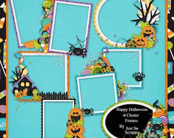 Digital Scrapbooking Happy Halloween Cluster Frames - Digital Scrapbook Kit