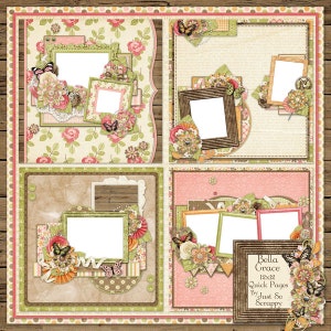 Album numérique Bella Grace 12 x 12 pages rapides - Scrapbooking numérique