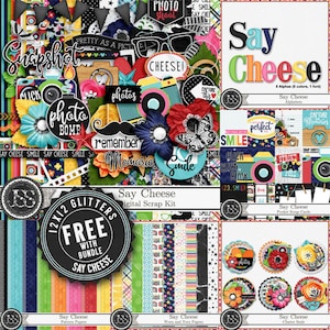 Say Cheese 12x12 Digital Scrapbook Kit Bundle