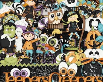 Halloween Jeepers Creepers Digital Scrapbook Kit - Digital Scrapbooking