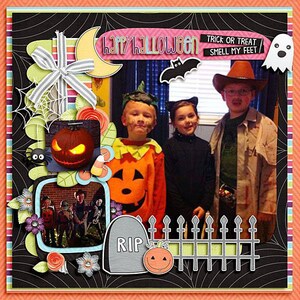 Spookalicious Halloween 12x12 Digital Scrapbook Kit Bundled Collection ...