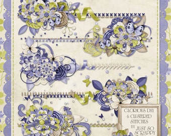 Glorious Day Digital Scrapbook Kit Clustered Stitches - Digital Scrapbooking