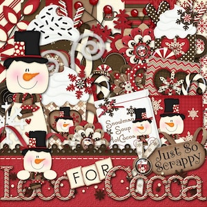 Winter digitale plakboekkit Loco voor cacao, plakboek, digitaal
