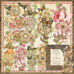 Ensemble numérique Bella Grace, Grappes de scrapbooking - Scrapbooking numérique