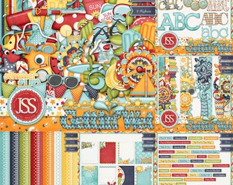 Digital Scrapbooking Gettin Wet Collection - Digital Scrapbook Kit