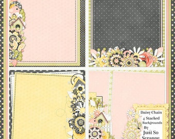 Daisy Chain Digital Scrapbook Kit 12x12 Stacked Backgrounds - Digital Scrapbooking
