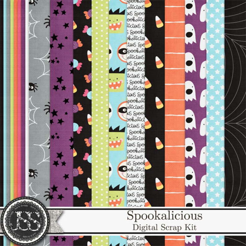 Spookalicious Halloween 12x12 Digital Scrapbook Kit - Etsy