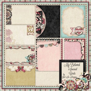 Project Life, pochette de scrapbooking, cartes de visite - mon album numérique bien-aimé kit de la Saint-Valentin cartes de journal - scrapbooking numérique, poche