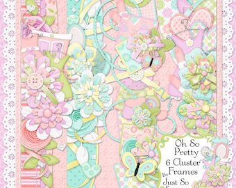 Page Borders - Oh So Pretty Digital Scrapbook Kit Page Borders - Digital Scrapbooking