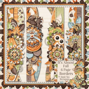 Digital Scrapbooking Kit It's fast Fall Herbst Page Borders - Digi Scrap