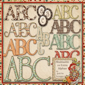 Alphabete - Shabtastic Digital Scrapbook Kit Extra Alphabete Pack - Digital Scrapbooking