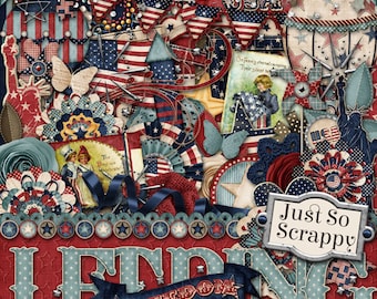 Let Freedom Ring Fourth Of July Digital Scrapbook Kit - Digital Scrapbooking
