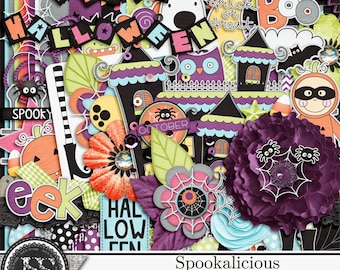 Spookalicious Halloween 12x12 Digital Scrapbook Kit