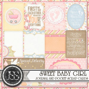 Dagboek voor lieve baby's en plakboekkaarten voor digitaal scrapbooken en papier knutselen
