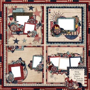 Let Freedom Ring Fourth Of July 12x12 Quick Pages Digital Scrapbook Kit - Digital Scrapbooking