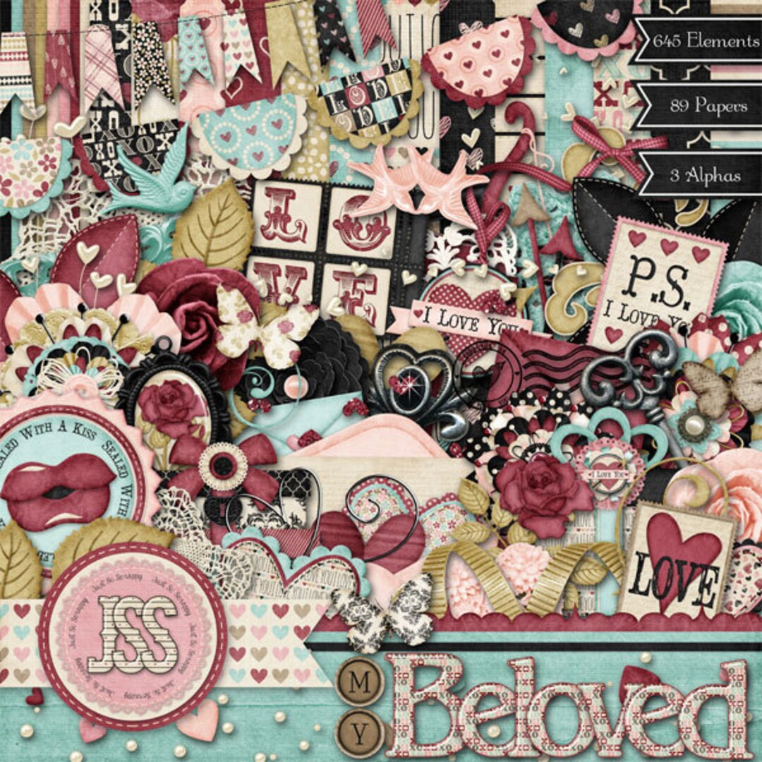 My Beloved Digital Scrapbook Kit - Digital Scrapbooking - Etsy