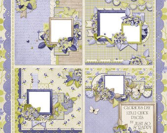 Glorious Day Digital Scrapbook Kit 12x12 Quick Pages - Digital Scrapbooking