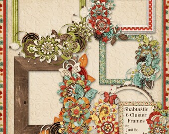 Shabtastic Digital Scrapbook Kit Cluster Frames - Digital Scrapbooking
