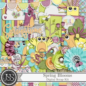 Spring Blooms 12x12 Digital Scrapbook Kit