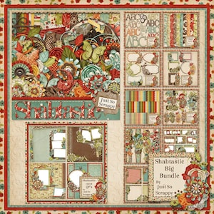 Shabtastic Digital Scrapbook Kit Big Collection Bundle - Digital Scrapbooking