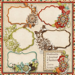 Shabtastic Digital Scrapbook Kit Journal Cluster Cards - Digital Scrapbooking