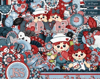 Rag Doll Digital Scrapbooking Kit - Digital Scrapbooking