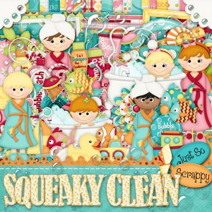 Squeaky Clean Digital Scrapbook Kit - Digital Scrapbooking