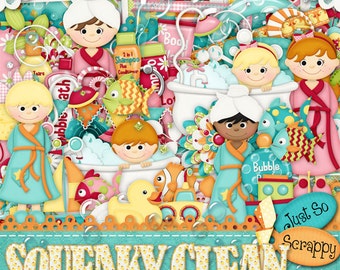 Squeaky Clean Digital Scrapbook Kit - Digital Scrapbooking