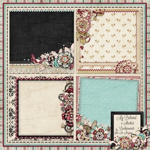 Kit de scrapbooking numérique My Beloved Pack de papiers d'arrière-plans empilés - Scrapbooking numérique