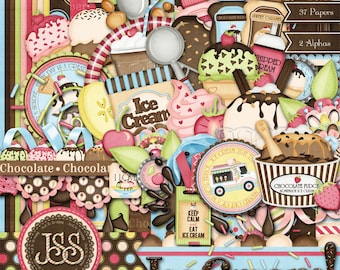 Ice Cream Digital Scrapbook Kit - Digital Scrapbooking