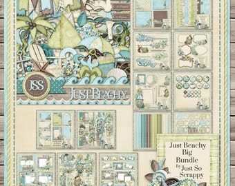 Just Beachy digitaal plakboekpakket Big Collection-bundel - digitaal plakboek