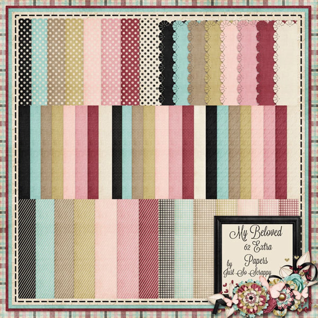 My Beloved Digital Scrapbook Kit Extra Papers Pack - Digital ...