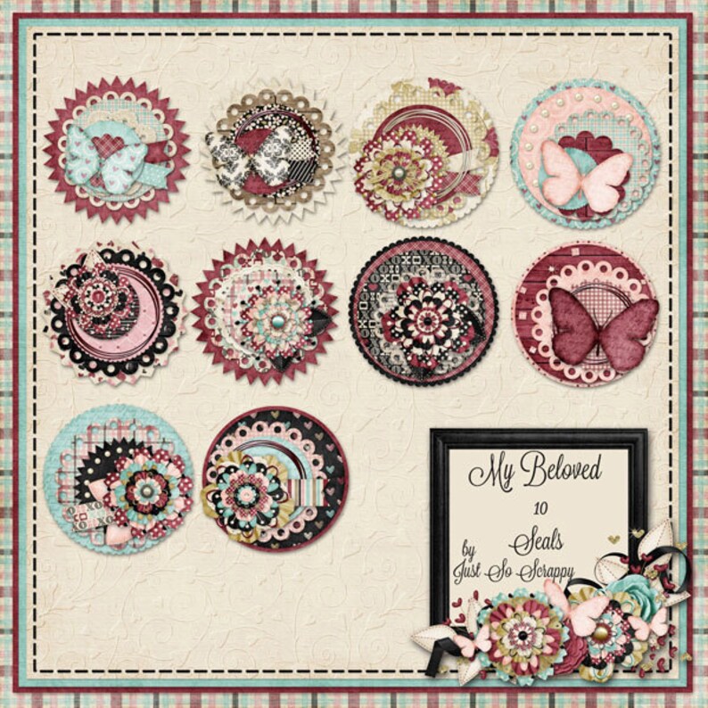 My Beloved Digital Scrapbook Kit Seals Digital Scrapbooking Etsy