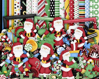 Christmas, Holiday, Hey Santa Digital Scrapbook Kit, Digital Scrapbooking Kit
