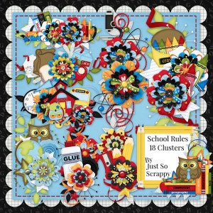 Clusters - Digital Scrapbooking Kit School Rules Clusters - Digital Scrap Kit