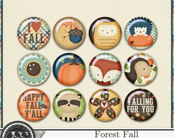 Forest Fall Autumn Flairs, Digital Scrapbook Kit, Embellishments