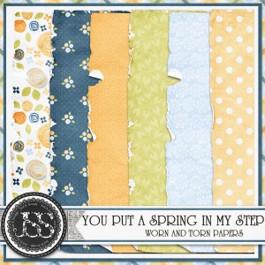 Je hebt een veer in mijn stap gezet Versleten en gescheurde papieren digitale scrapbookingkit