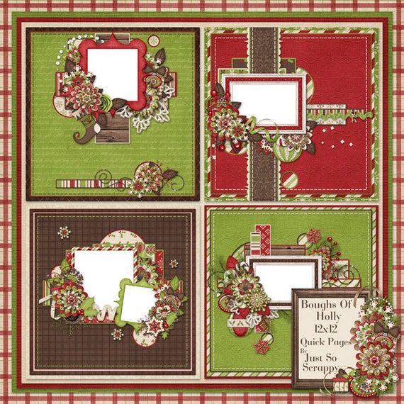 Scrap quickly pages. Quick pages. Boughs of holly. Christmas-bough. Spring mood quotes.