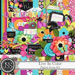 Live In Color Digital Scrapbookng Kit