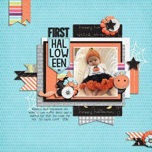 Spookalicious Halloween 12x12 Digital Scrapbook Kit Bundled Collection ...