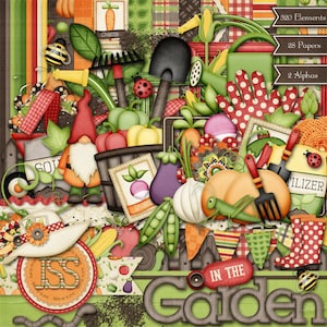 Kit de Scrapbook Digital no Jardim - Scrapbooking Digital