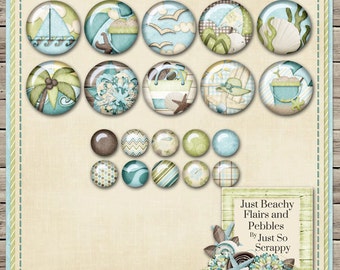 Kit de álbum de recortes digital Just Beachy Flairs - Álbum de recortes digital
