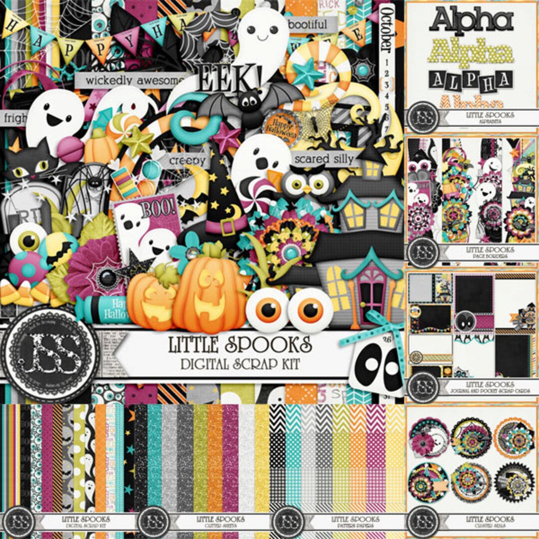 Halloween Little Spooks Digital Scrapbooking Kit and Collection - Etsy
