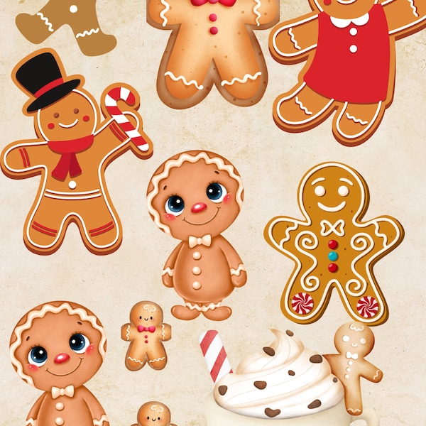 Gingerbread digital download, ideal cardmaking, crafting, die cutting, fussy cutting, stamping, Christmas crafting, Christmas, cards